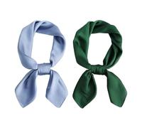 2 Piezas Bufandas Cuadradas Pequeñas De Color Sólido, Bufandas De Seda Para Mujer Con Corbatas, Decoración De Encaje, Decoración De Pañuelo Para La Cabeza Para Mujer