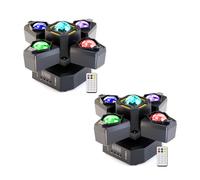 2 Piezas Cabeza Móvil LED DJ con Bola,Foco de Iluminación RGBW 120W, Moving Head 4 Brazos Control Remoto/DMX512/Auto/Sonido,Escenario Focos de Efecto para Fiesta DJ Bar Discoteca Clubes Navidad