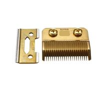 2 piezas Cabezal de corte de repuesto, compatible con WAHL, cortadora de cabello, máquina de corte de cabello, accesorio de salón, herramienta de metal(Gold 1set)