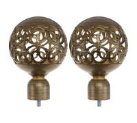 2 Piezas Cabezal Decorativo para Barra de Cortina Dorado de Adorno