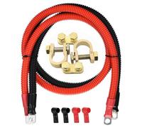 2 Piezas Cable Bateria 35mm² 50cm, 12V/24V Cable Inversor de Batería, 2AWG Rojo y Negro Cables de Batería con M8 Terminales de Anillo, Cable de Batería para Automóvil, Camión, Moto, RV, Marino