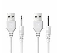 2 Piezas Cable de Carga USB DC 2,5 mm, Cargador Satisfayer, Cable de Reemplazo de Cargador Rápido de 80 cm de 5 V a DC 2,5 mm, Reemplazo para Masajeadores y Dispositivos Electrónicos, Color Blanco