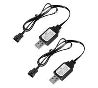 2 Piezas Cable de Cargador USB 7.4V con Conector SM-4P para Baterías Recargables, Cargador Juguetes Remoto para Coches, Barcos, Drones, Aviones y Juguetes Teledirigidos Compatible 7.4V 1000mA