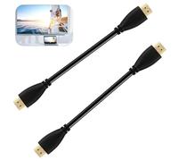 2 Piezas Cable HDMI Corto 30cm de Alta Velocidad - Soporta 4K, ARC, UHD, Full HD, Ethernet, Conectores Dorados para TV, PS5 - Negro