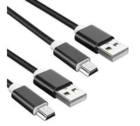 2 Piezas Cable Mini USB, Cable USB 2.0 A a Mini B, Compatible con PS3 Dash Cam GPS Reproductor MP3 Canon Ti-84 Plus CE Blue Yeti Controlador de Juegos Micrófono Zoom, Conectores Chapados en Oro, 1M+2M