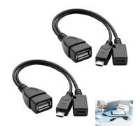 2 Piezas Cable OTG Micro USB, Cable OTG Alimentación 2 en 1 Adaptador USB con Alimentación para Compatible Fire Stick, Raspberry Pi Zero, PlayStation Classic y SNES Classic Mini, NES Mini, Host