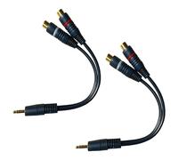 2 Piezas Cables RCA Y 20 cm, Splitter RCA, Adaptador de Audio 1 Macho a 2 Hembras, Cable Divisor Subwoofer Activo Estéreo, Conectores Chapados en Oro Anticorrosión, Cable Auxiliar para Altavoces, DVD