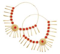 2 Piezas Cadena de Cuello de Baile Colgantes y Flecos para Mujer | Metal y Acrílico, Uso como Tocado o Collar, para Danza del Vientre y Fiesta de Disfraces