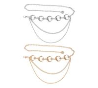 2 Piezas Cadenas De Cintura Luna, Cadenas De Cintura De Metal Multicapa, Cadenas Para El Cuerpo Ajustables, Accesorios, Cadenas Para Cinturones, Cadenas Decorativas Para Trajes