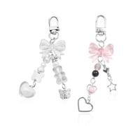 2 Piezas Cadenas De Moda para Teléfonos Móviles, Cadenas Versátiles para Teléfonos Móviles, Cadenas De Cuentas con Dijes para Teléfonos Móviles, Accesorios para Decoración De Monederos