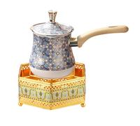 ＡＷＨＡＯ 2 Piezas Cafetera Turca Calentador de Leche Tetera para Infusiones Hervidor de Café con Base para Mantener Y Mango de Madera Adecuado para, tal como se describe, 720 Ml