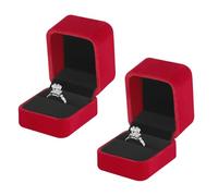 2 Piezas Caja de Anillo de Terciopelo, Caja para Anillos de Terciopelo, Caja de Anillo de Terciopelo Compromiso, Joyero para Anillo, Caja de Anillo de Terciopelo Compromiso, para Proposición