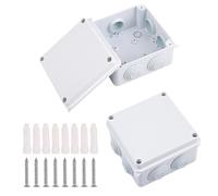 2 Piezas Caja de Conexión Impermeable IP65, de Distribución Montada en la Pared Al Aire Libre, de Derivación Eléctrica de Plástico, Blanca