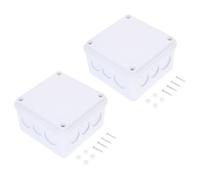 2 Piezas Caja de Conexiones Eléctricas ABS Blanco 100x100x50 | Orificios Reservados, Carcasa Estanca para Control Industrial, Dispositivos de Detección y Mantenimiento Técnico