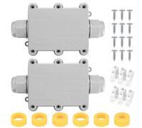 2 Piezas Caja de Conexiones IP68 Impermeable, Caja Estanca Exterior Electrica, Cajas Estancas Conexiones de Cables, 2 Vías Conector Estanco para Cables de Iluminación Ø 5mm-15 mm
