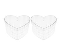 2 piezas Caja de Flores Transparente de Acrílico en Forma de corazón | 21,6x19,5x13cm, Alta Transparencia, para Flores Preservadas y Artificiales en Taller Profesional