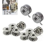 2 piezas caja de lata para máquina de coser, 8 piezas bobina de metal, compatible con Singer Janome Brother máquina de coser doméstica estándar