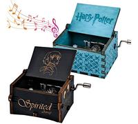 2 Piezas Caja de MúSica de Madera Caja de Musica Harry Potter Caja Musical Tallada a Mano Caja de Música de Manivela Hand-Wooden Music Box Regalo de niños Cumpleaños Aniversario