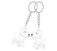 2 piezas Caja de Recuerdo para Mascotas con Llavero de Perro transparente | ABS, Diseño Claro y Figura Elegante, para Llaves del Coche y Bolso, Memorial Visible