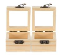 2 Piezas Caja Expositora de Especímenes 6x6x5 Cm, Vidrio E Hierro | Tapa Abatible con Ventana Frontal y Cierre, para Investigación, Manualidades, Recuerdos y Muestras