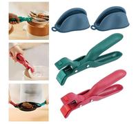 2 Piezas Calidad Clip Multiusos Antiquemaduras, 1 Par Engrosado Mini Mitones para Horno, Antideslizante Aislamiento Termico Nylon Clip, Pinzas de Agarre de Placa Caliente para Microondas Freidora