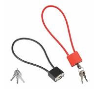 2 Piezas Candado Cable Acero, Candados de Cable de Alambre Deformables Ajustables, Candado de Cable con Llave para Maleta Puerta Bicicleta Taquilla (Negro, Rojo)