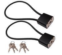 2 Piezas Candado Cable Acero con Llave, Candado de Cable, Candado Cables Largo Resistente, Candados Taquilla con Llave, para Bicicleta, Maleta, Puerta, Gimnasio, Garaje, Bicicletas (Negro, 17 cm)