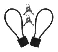 2 Piezas Candado de Cable con Llave Antirrobo Portátil | Acero al Manganeso, Negro, Resistente al Clima, Evita Desacoples Accidentales, para Mochila y Armario