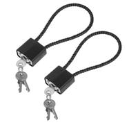 2 Piezas Candado de Cable de Acero con Llave, Negro, Antirrobo | Manganeso Acero, Portátil para Interior y Exterior, para Puertas y Cestas