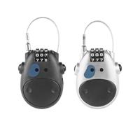 2 Piezas Candado de Cable Retráctil Portátil, Retráctil Candado Combinacion con Código de 3 Dígitos, 77cm Candado Bicicleta Antirrobo Retráctil para Mochila Maletas Casco