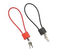 2 Piezas Candado de Cuerda de Acero con Llaves, Candado Taquilla con Llave, Cable Candado Ajustables Cerraduras Antirrobo para Bicicletas, Candado Llave para Maletas, Taquillas, Negro y Rojo