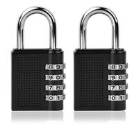 2 Piezas Candado para Mochilas de Viaje, Candado con Combinacion para Taquillas de Gimnasio, Candado con Dígitos de 4 Equipaje