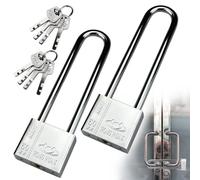 2 Piezas Candados con Grillete Largo | Candado de 50mm, con 8 Llaves, Cerradura de Seguridad para Equipaje, Armarios, Taquillas, Cerradura para Maletas