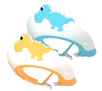 2 piezas Capa de baby shower para el cabello ajustable para el cabello de lavado de con borde anchos impermeables sin deslizamiento de la bañera de dinosaurio liviano para niños para niños pe