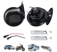2 Piezas Caracol Claxon Para Coche, 12V Moto Bocinas Cuerno Universal, Bocina Coche 12V, Cuerno de Aire de Caracol, para Camiones, Barcos, Motocicletas