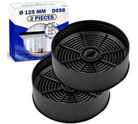 2 Piezas Carbón Filtro Campana Extractora Tipo D058 Ø125 mm Tiene el Código Original 9029798809 90421336 1120506172 33005513 para Zanussi para Aeg para Electrolux - Garantía de 10 Años - MONTERAL