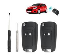 2 Piezas Carcasa de Mando a Distancia para Llave Compatible con Opel Vauxhall Astra Insignia Vectra Meriva Zafira Mokka Adam Corsa Aveo Matiz Cruze Captiva Spark Orlando Trax (2 Botones)