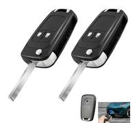 2 Piezas Carcasa Llave de 2 Botones Compatible con Chevrolet Aveo Matiz Cruze Captiva Spark Orlando Trax y Opel Astra J Corsa Insignia Meriva B Zafira C Mokka, Carcasa Mando no Incluye Electrónicos