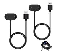 2 Piezas Cargador Compatible con Amazfit GTR 4 3/GTR 3 4 Pro, GTS 3 4, T-Rex 2 T-Rex Ultra/Cheetah Pro, USB 2 Pins Cable de Carga 100cm, Reloj Inteligente Accesorios, Base de Carga Magnética, Negro
