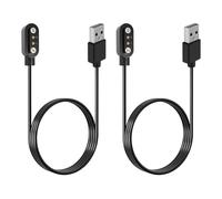 2 Piezas Cargador Reloj Inteligente 4mm 2 Pines, Cargador Magnético para Reloj Inteligente USB, Compatible con Universal Smartwatches y Rastreadores de Actividad, Carga Rápida y Segura