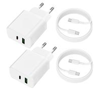 2 Piezas Cargador USB C, Carga Rapida USB C 20W con 2 Piezas Cables Compatibile for iPhone 16 15 Plus/Pro/Pro MAX, Samsung Galaxy A15 A14 A13 A05S