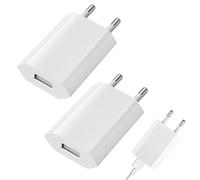 2 Piezas Cargador USB de Pared 5V 1A, Enchufe USB Adaptador Pared Universal Corriente, para teléfono, iWatch, cámaras, tabletas, MP3, eBook, iPad, iPod, Android, Xiaomi, Samsung, Huawei, LG, tabletas