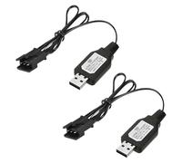 2 Piezas Cargador USB para Batería LiPo 7,4V 1000mA, Universal Cable de Carga Conector SM-3P, Cargador Inteligente con Indicador LED, Protección Inteligente, Accesorio para Coches RC, Drones, Barcos