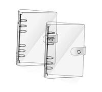 2 Piezas Carpeta De 6 Anillas, Carpeta De Cuaderno De Pvc, Transparente Carpeta De Cuaderno, 6 Agujeros, Impermeable, Con Botón a Presión, Para Diario, Oficina, Hogar, Escuela