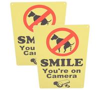 2 Piezas Cartel de Advertencia para Perros Cámara, Hierro Amarillo