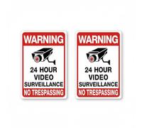 2 Piezas Cartel Videovigilancia de Aluminio, 30x20cm Cartel Zona Videovigilada, Con Agujeros Pre-perforados, Señal Zona Videovigilada, Resistente Exterior