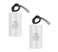 2 Piezas CBB60 450v 8uf 50/60HZ Condensador de Arranque, Condensador de Supresión de Arranque del Motor Microfaradio con Cable, Adecuado para Compresores, Lavadoras, Aires Acondicionados