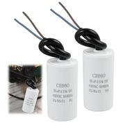 2 Piezas CBB60 450V 8uF 50/60HZ Condensador de Arranque para Motor, Condensador de Supresión de Calidad para Equipos Eléctricos, Cargador de Arranque de Motor, Condensadors de Motor Monofásico