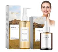2 Piezas Centella Skincare con Centella Cleansing Oil + Centella Asiatica Serum,Asiatica Aceite Limpiador Facial Centella,Extracto de Centella Asiática,para Piel Sensible Niñas y Mujeres