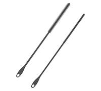 2 Piezas Cepillo de Pajitas de Silicona, 6mm+8mm Juego de Cepillo para Botellas de Agua y Popote, Extralargos Cepillo de Limpieza de Popote, Reutilizable Cepillo Limpia de Mango Largo (Gris)